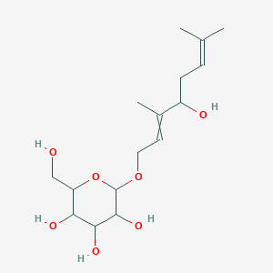 molecular formula C16H28O7 B8194113 2-(4-Hydroxy-3,7-dimethylocta-2,6-dienoxy)-6-(hydroxymethyl)oxane-3,4,5-triol 