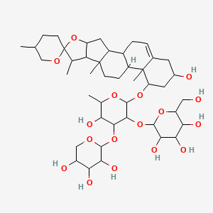 2-[5-Hydroxy-2-(16-hydroxy-5',7,9,13-tetramethylspiro[5-oxapentacyclo[10.8.0.02,9.04,8.013,18]icos-18-ene-6,2'-oxane]-14-yl)oxy-6-methyl-4-(3,4,5-trihydroxyoxan-2-yl)oxyoxan-3-yl]oxy-6-(hydroxymethyl)oxane-3,4,5-triol
