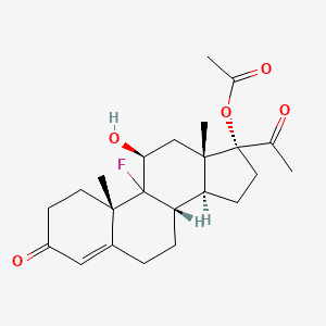 molecular formula C23H31FO5 B8194128 [(8S,10S,11S,13S,14S,17R)-17-acetyl-9-fluoro-11-hydroxy-10,13-dimethyl-3-oxo-1,2,6,7,8,11,12,14,15,16-decahydrocyclopenta[a]phenanthren-17-yl] acetate 