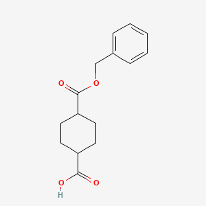 molecular formula C15H18O4 B8194186 trans-1,4-Cyclohexanedicarboxylic acid monobenzyl ester 