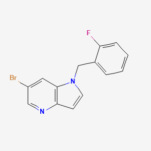 molecular formula C14H10BrFN2 B8194221 6-Bromo-1-(2-fluorobenzyl)-1H-pyrrolo[3,2-b]pyridine 