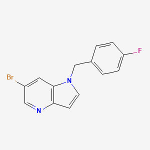molecular formula C14H10BrFN2 B8194235 6-Bromo-1-(4-fluorobenzyl)-1H-pyrrolo[3,2-b]pyridine 