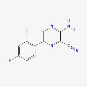 3-Amino-6-(2,4-difluorophenyl)pyrazine-2-carbonitrile