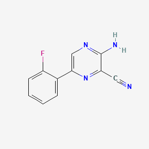 molecular formula C11H7FN4 B8194241 3-Amino-6-(2-fluorophenyl)pyrazine-2-carbonitrile 