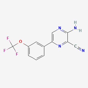 molecular formula C12H7F3N4O B8194246 3-Amino-6-(3-(trifluoromethoxy)phenyl)pyrazine-2-carbonitrile 