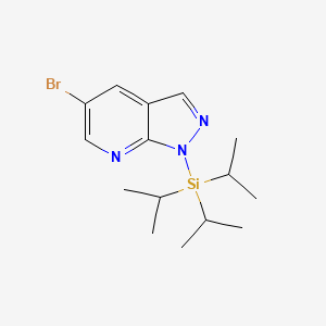molecular formula C15H24BrN3Si B8194265 5-Bromo-1-triisopropylsilyl-1H-pyrazolo[3,4-b]pyridine 