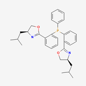 molecular formula C32H37N2O2P B8194333 (4S,4'S)-2,2'-((Phenylphosphinediyl)bis(2,1-phenylene))bis(4-isobutyl-4,5-dihydrooxazole) 