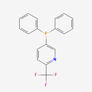 molecular formula C18H13F3NP B8194343 5-(Diphenylphosphanyl)-2-(trifluoromethyl)pyridine 
