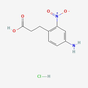 molecular formula C9H11ClN2O4 B8194346 3-(4-Amino-2-nitrophenyl)propanoic acid hydrochloride 
