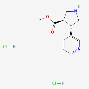 molecular formula C11H16Cl2N2O2 B8194354 trans-Methyl 4-(pyridin-3-yl)pyrrolidine-3-carboxylate dihydrochloride 