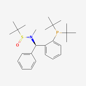 molecular formula C26H40NOPS B8194359 [S(R)]-N-[(1R)-1-[2-(Di-t-butylphosphanyl)phenyl]phenylmethyl]-N,2-dimethyl-2-propanesulfinamide 
