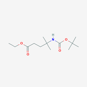 molecular formula C13H25NO4 B8194375 Ethyl 4-((tert-butoxycarbonyl)amino)-4-methylpentanoate 