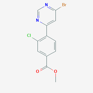 molecular formula C12H8BrClN2O2 B8194431 Methyl 4-(6-bromopyrimidin-4-yl)-3-chlorobenzoate 