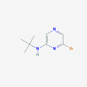 molecular formula C8H12BrN3 B8194443 6-Bromo-N-(tert-butyl)pyrazin-2-amine 