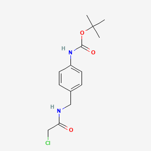 molecular formula C14H19ClN2O3 B8194488 Tert-butyl 4-((2-chloroacetamido)methyl)phenylcarbamate 