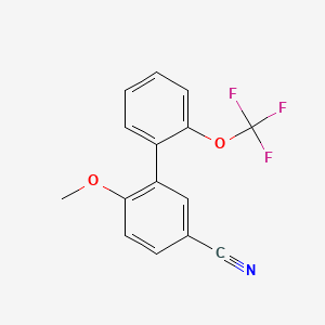 molecular formula C15H10F3NO2 B8194523 6-Methoxy-2'-(trifluoromethoxy)-[1,1'-biphenyl]-3-carbonitrile 