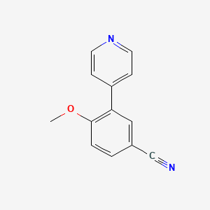 molecular formula C13H10N2O B8194526 4-Methoxy-3-(pyridin-4-yl)benzonitrile 