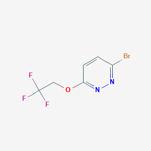 molecular formula C6H4BrF3N2O B8194539 3-Bromo-6-(2,2,2-trifluoroethoxy)pyridazine 
