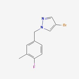 molecular formula C11H10BrFN2 B8194558 4-Bromo-1-(4-fluoro-3-methylbenzyl)-1H-pyrazole 