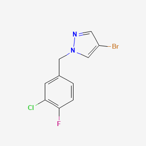 molecular formula C10H7BrClFN2 B8194566 4-Bromo-1-(3-chloro-4-fluorobenzyl)-1H-pyrazole 