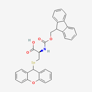 molecular formula C31H25NO5Se B8194569 (2R)-2-(9H-fluoren-9-ylmethoxycarbonylamino)-3-(9H-xanthen-9-ylselanyl)propanoic acid 