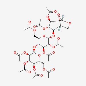 [(2R,3R,4S,5R,6R)-4,5-diacetyloxy-6-[[(1R,2R,3S,4R,5R)-3,4-diacetyloxy-6,8-dioxabicyclo[3.2.1]octan-2-yl]oxy]-3-[(2R,3R,4S,5R,6R)-3,4,5-triacetyloxy-6-(acetyloxymethyl)oxan-2-yl]oxyoxan-2-yl]methyl acetate
