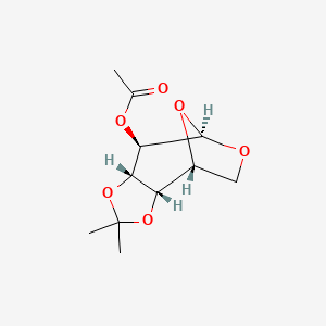 molecular formula C11H16O6 B8194661 [(1R,2S,6S,7R,8R)-4,4-dimethyl-3,5,9,11-tetraoxatricyclo[6.2.1.02,6]undecan-7-yl] acetate 