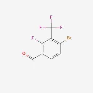 molecular formula C9H5BrF4O B8194685 1-[4-Bromo-2-fluoro-3-(trifluoromethyl)phenyl]ethanone 