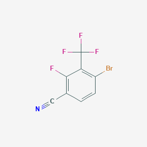 molecular formula C8H2BrF4N B8194696 4-Bromo-2-fluoro-3-(trifluoromethyl)benzonitrile 