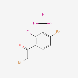 molecular formula C9H4Br2F4O B8194714 2-Bromo-1-[4-bromo-2-fluoro-3-(trifluoromethyl)phenyl]ethanone 