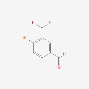 molecular formula C8H5BrF2O B8194724 4-Bromo-3-(difluoromethyl)benzaldehyde 