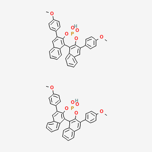 molecular formula C68H50O12P2 B8194776 Dinaphtho[2,1-d:1',2'-f][1,3,2]dioxaphosphepin, 4-hydroxy-2,6-bis(4-methoxyphenyl)-, 4-oxide, (11bS)- 