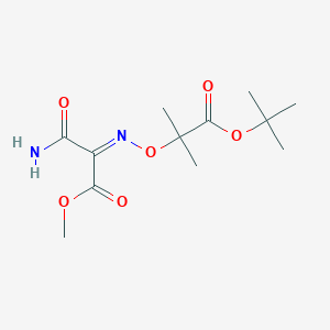 molecular formula C12H20N2O6 B8194813 Propanoic acid, 3-amino-2-[[2-(1,1-dimethylethoxy)-1,1-dimethyl-2-oxoethoxy]imino]-3-oxo-, methyl ester 