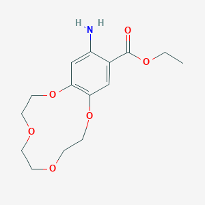molecular formula C15H21NO6 B8194835 Ethyl 13-amino-2,3,5,6,8,9-hexahydro-1,4,7,10-benzotetraoxacyclododecine-12-carboxylate 