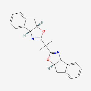 molecular formula C23H22N2O2 B8194839 8H-Indeno[1,2-d]oxazole, 2,2'-(1-methylethylidene)bis[3a,8a-dihydro-, (3aR,3'aR,8aS,8'aS)- 