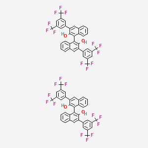 molecular formula C72H36F24O4 B8194840 (S)-(-)-3-3'-双(3,5-双(三氟甲基)苯基)-1,1'-联-2-萘酚 