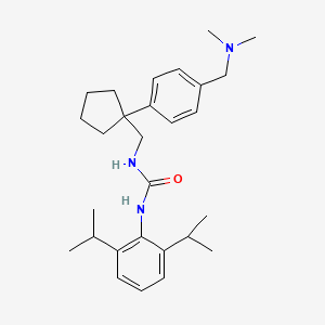 molecular formula C28H41N3O B8194862 N-(2,6-Bis(isopropyl)phenyl)-N'-((1-(4-(dimethylaminomethyl)phenyl)cyclopentyl)methyl)urea 