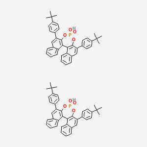 molecular formula C80H74O8P2 B8194870 S-3,3'-Bis(4-(1,1-diMethylethyl)phenyl)-1,1'-binaphthyl-2,2'-diyl hydrogenphosphate 