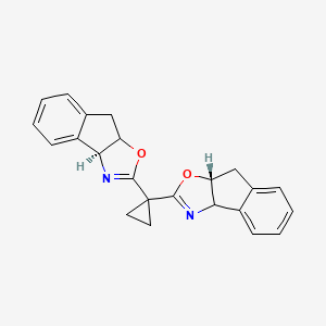 molecular formula C23H20N2O2 B8194894 8H-Indeno[1,2-d]oxazole, 2,2'-cyclopropylidenebis[3a,8a-dihydro-,(3aS,3'aS,8aR,8'aR)- 