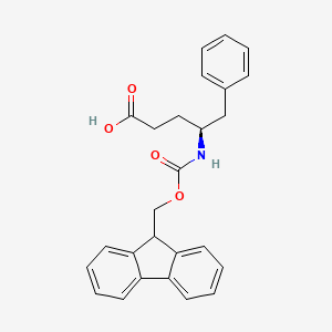 molecular formula C26H25NO4 B8194986 (4S)-4-({[(9H-fluoren-9-yl)methoxy]carbonyl}amino)-5-phenylpentanoic acid 
