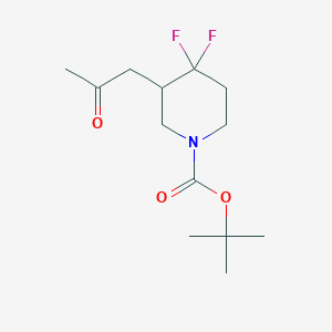molecular formula C13H21F2NO3 B8195013 tert-Butyl 4,4-difluoro-3-(2-oxopropyl)piperidine-1-carboxylate 
