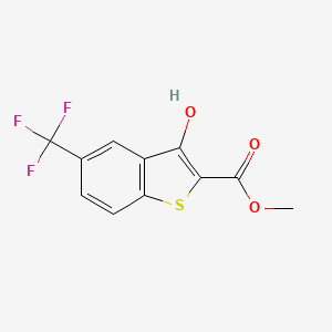 molecular formula C11H7F3O3S B8195045 Methyl 3-hydroxy-5-(trifluoromethyl)benzo[b]thiophene-2-carboxylate 