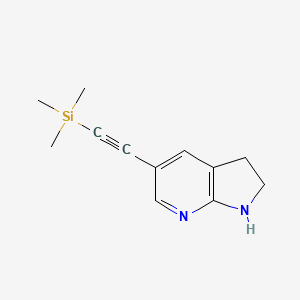 molecular formula C12H16N2Si B8195064 5-((trimethylsilyl)ethynyl)-2,3-dihydro-1H-pyrrolo[2,3-b]pyridine 