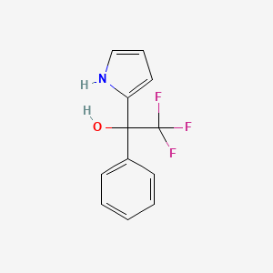 molecular formula C12H10F3NO B8195065 2,2,2-trifluoro-1-phenyl-1-(1H-pyrrol-2-yl)ethanol 