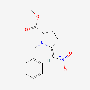 molecular formula C14H16N2O4 B8195097 Methyl 1-benzyl-5-(nitromethylene)pyrrolidine-2-carboxylate 
