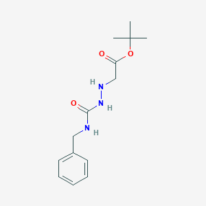 molecular formula C14H21N3O3 B8195104 Tert-butyl 2-(2-(benzylcarbamoyl)hydrazinyl)acetate 