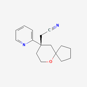 molecular formula C16H20N2O B8195110 (S)-2-(9-(Pyridin-2-yl)-6-oxaspiro[4.5]decan-9-yl)acetonitrile 