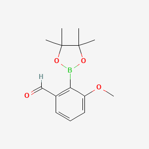 molecular formula C14H19BO4 B8195111 3-Methoxy-2-(4,4,5,5-tetramethyl-1,3,2-dioxaborolan-2-yl)benzaldehyde 