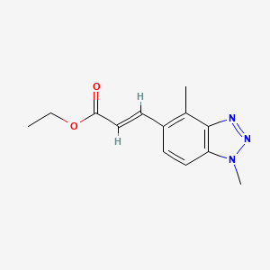molecular formula C13H15N3O2 B8195114 (E)-ethyl 3-(1,4-dimethyl-1H-benzo[d][1,2,3]triazol-5-yl)acrylate 