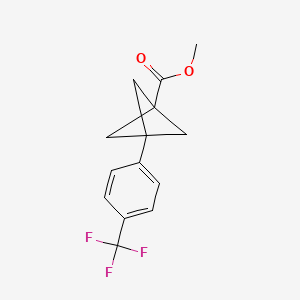 molecular formula C14H13F3O2 B8195123 Methyl 3-(4-(trifluoromethyl)phenyl)bicyclo[1.1.1]pentane-1-carboxylate 
